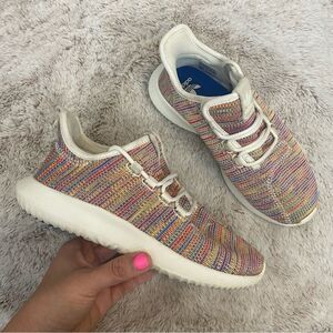 Adidas Tubular Shadow J Kids Size 3.5 Knit Multi Color Sneakers Shoes